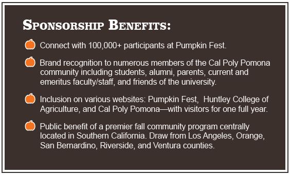 Pumpkin Fest Sponsor Benefits